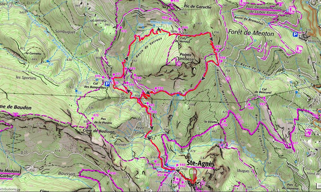 Carte du parcours Randonnée 10 km